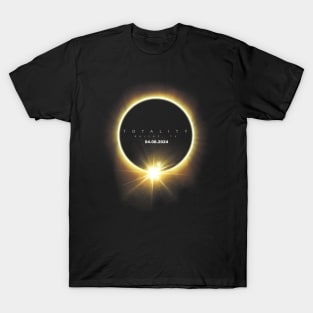 Totality Solar Eclipse 2024 04.08.24 Seen From Dallas Texas T-Shirt